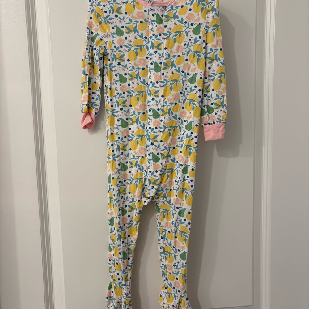 Magnetic Me Lemon Print Kids One Piece Footie